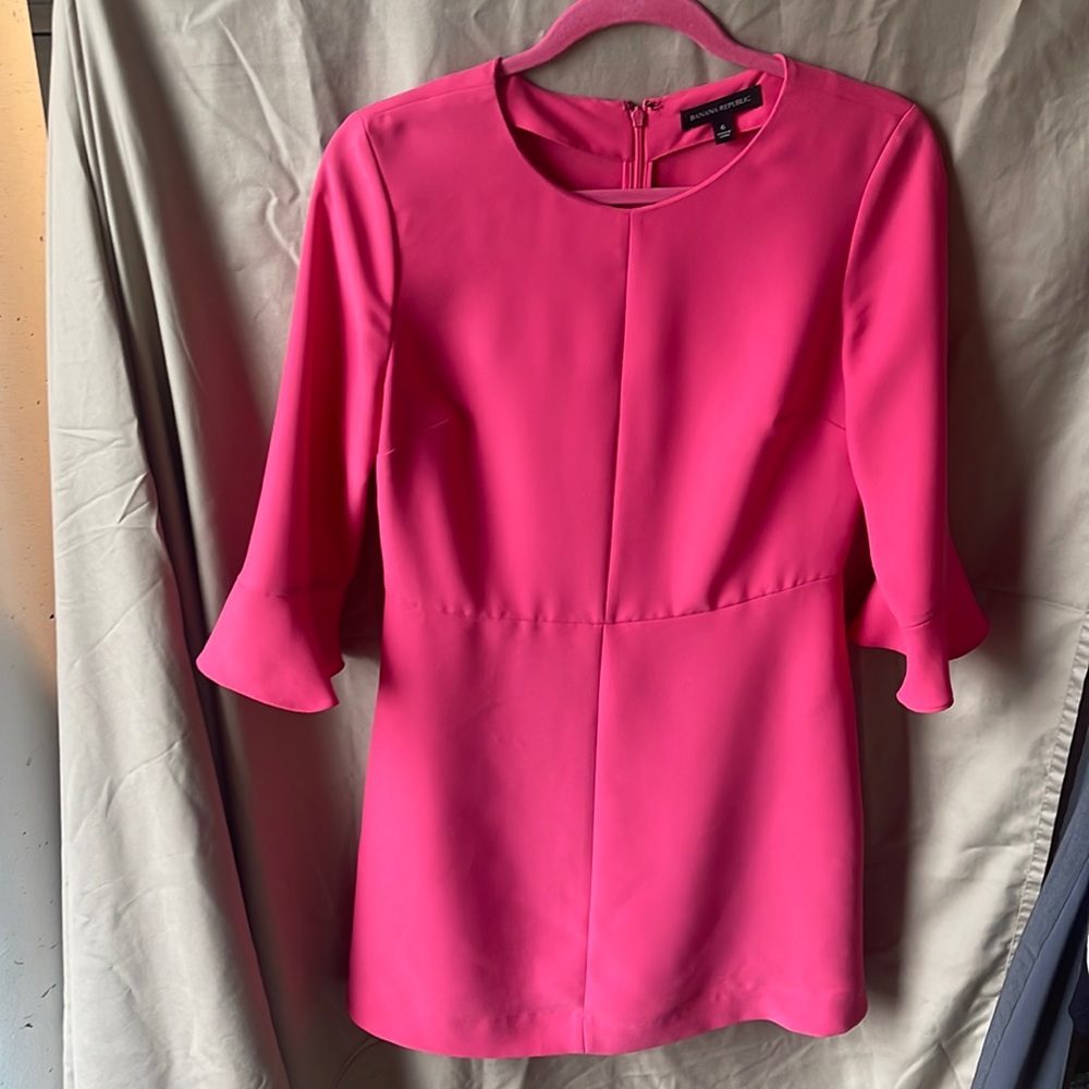 Banana Republic 3/4 Bell Sleeves Dress - Pink